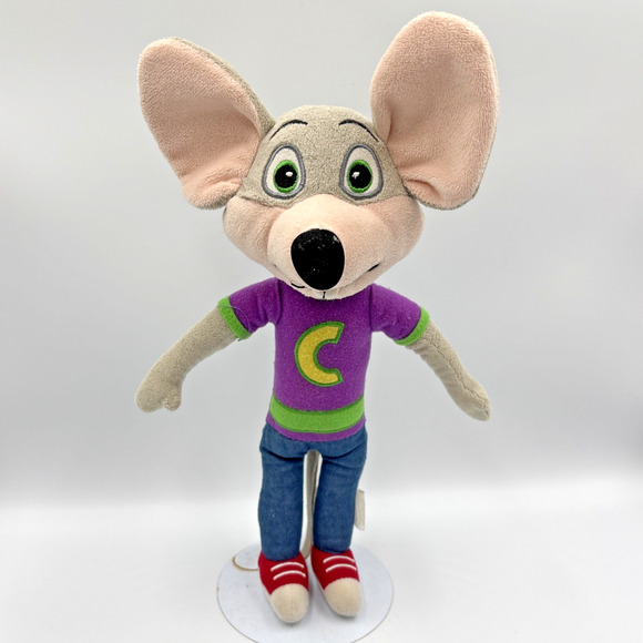 VTG CHUCK E CHEESE PIZZA Advertising PURPLE SHIRT STUFFED ANIMAL PLUSH - Picture 1 of 7